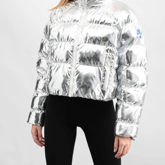 NWOTS. Nike Olivia X Kim Metallic Puffer Coat - Picture 1 of 8